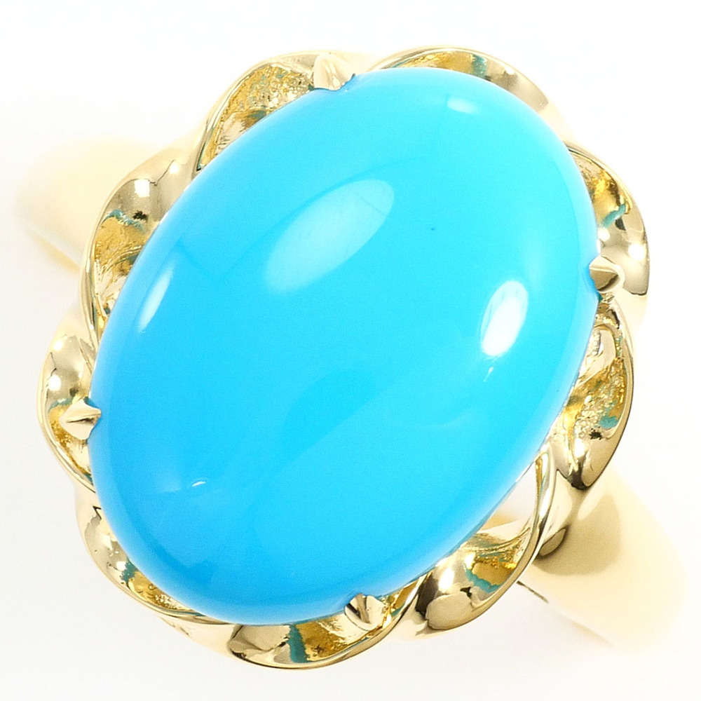 VINTAGE 18k Gold Turquoise Ring